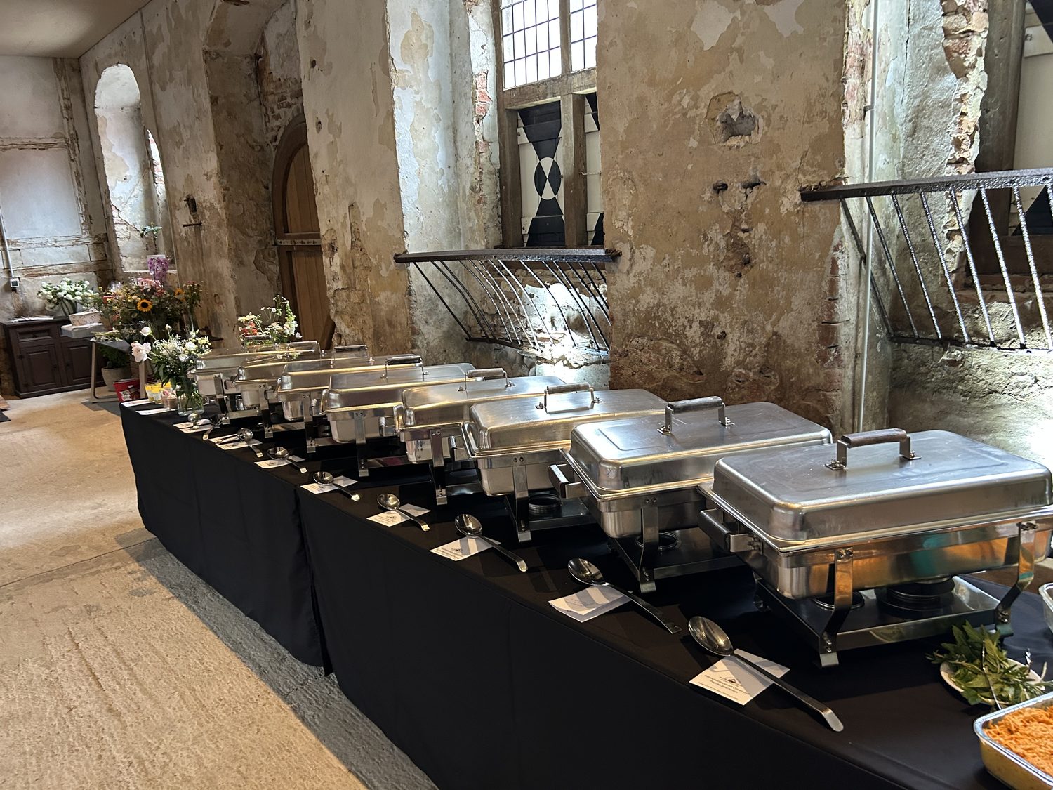 Kompletter Buffetaufbau des Partyservice Gröne